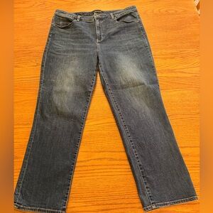 Talbots Women's Flawless Five Pocket Straight Leg Jeans in Dark Blue Size 14